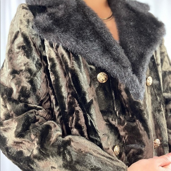 Vintage double breasted chocolate brown fur coat sz s/m - Picture 6 of 7